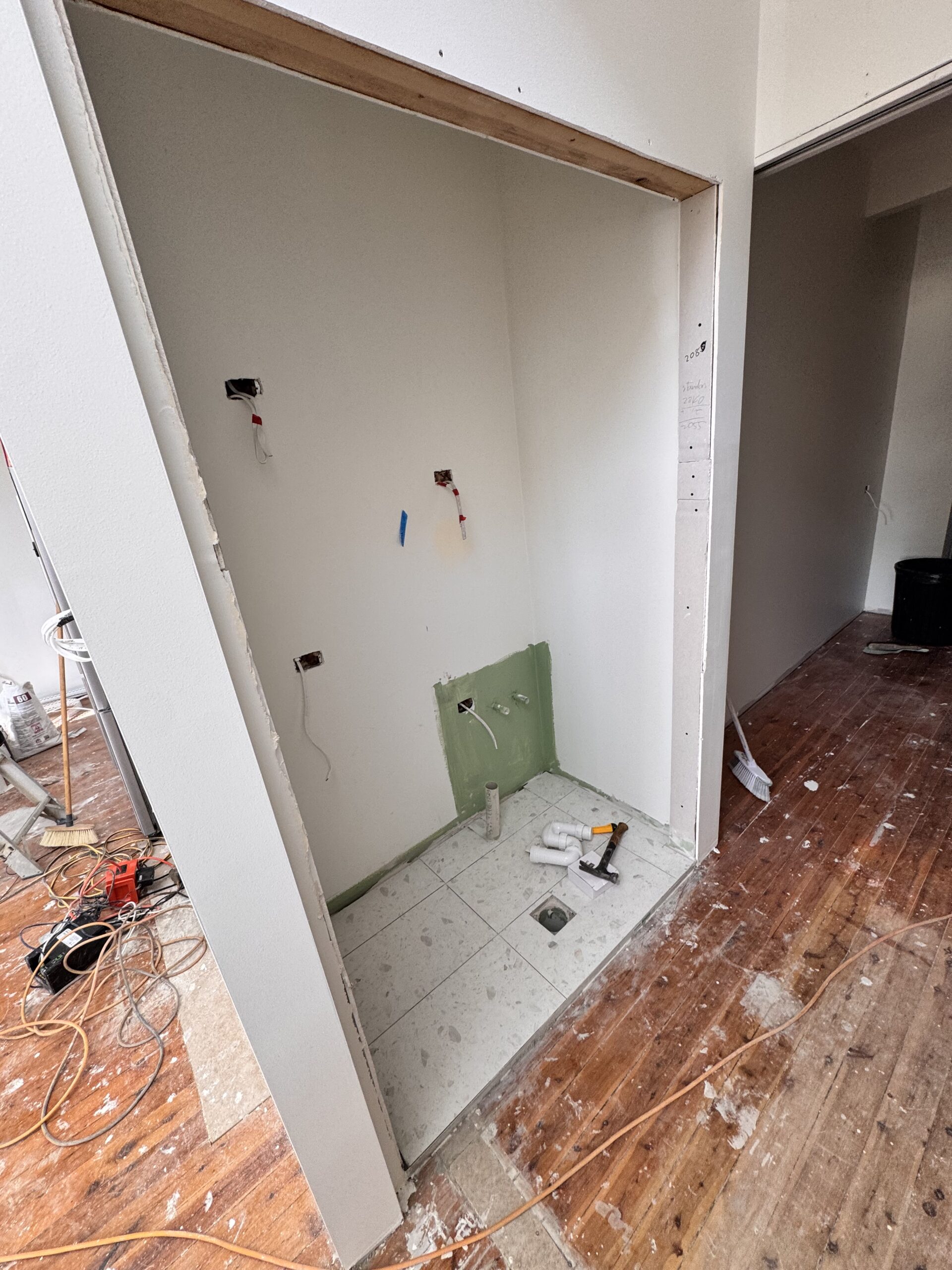 Preparing kitchen interior space for custom cabinetry installation