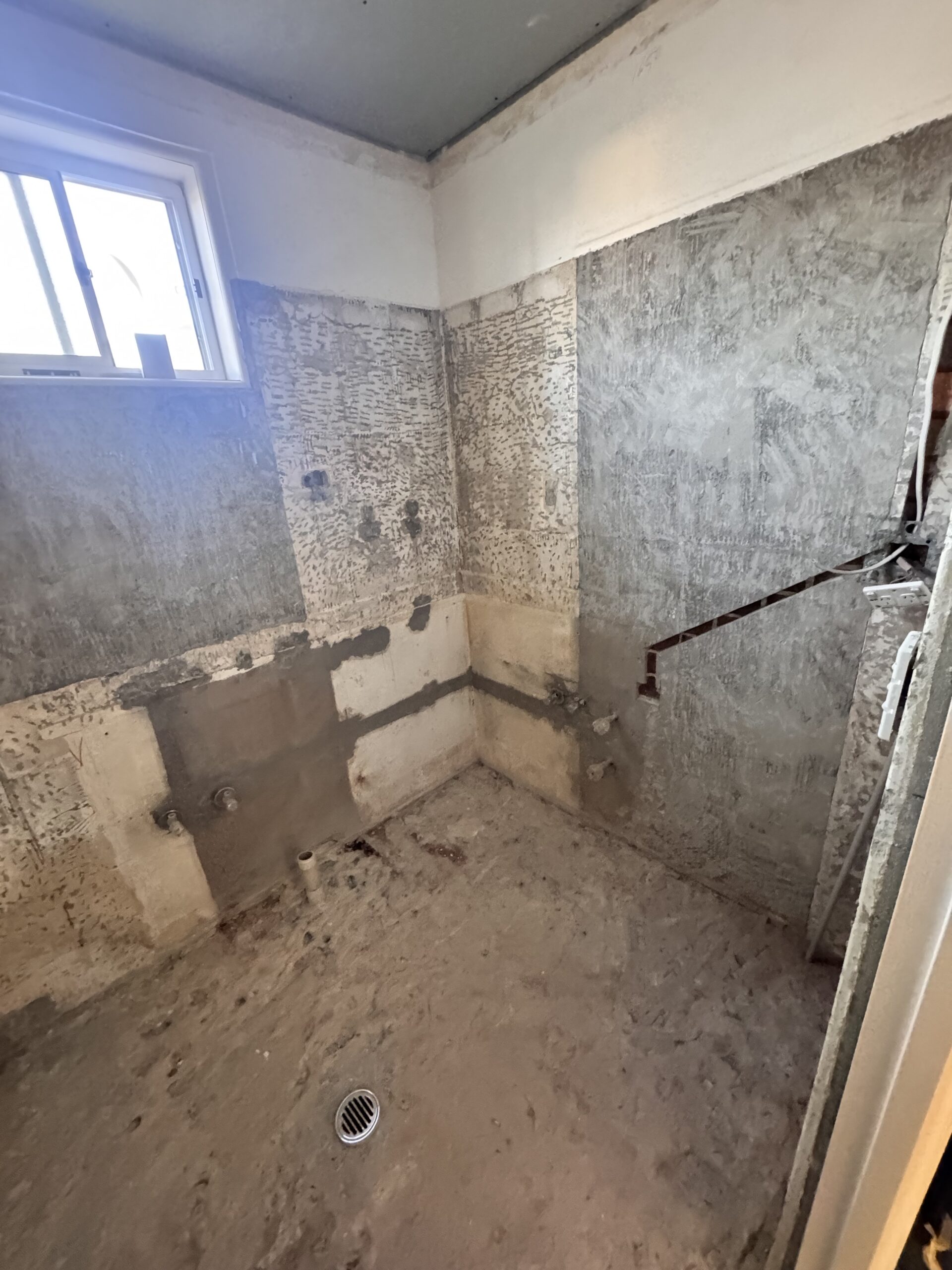 Bathroom wall and plumbing preparation in Sylvania Waters