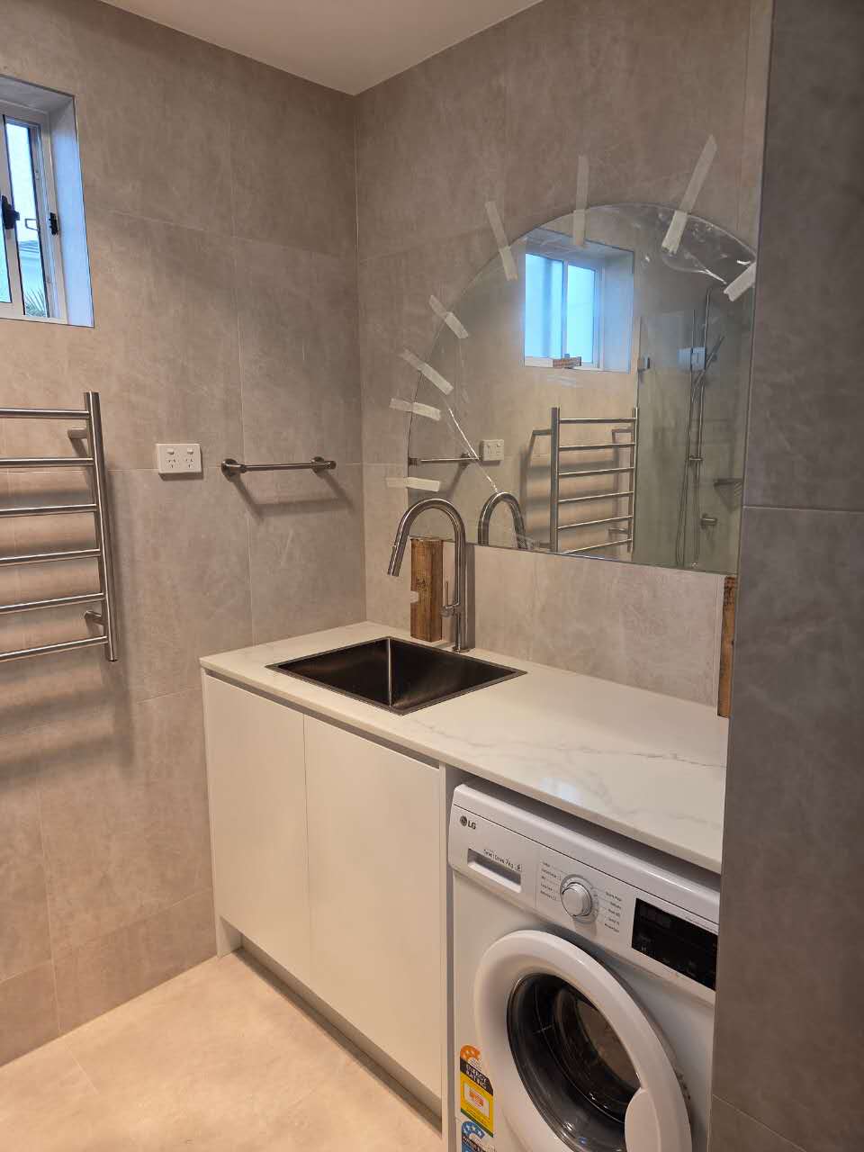 Integrated bathroom and laundry renovation in Sylvania Waters NSW